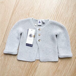 NEW Petit Bateau Baby Knit Cardigan, size 6months